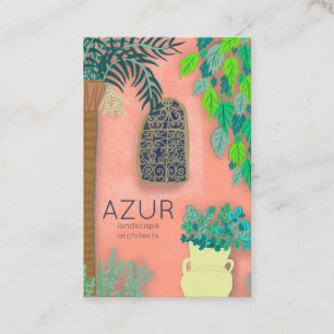 Tarjeta De Visita Arquitecto de paisajismo de Pink Garden Florist