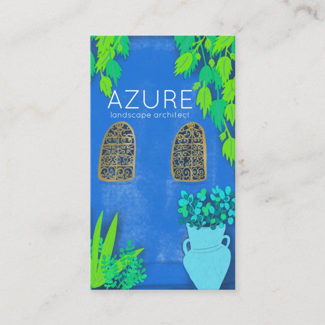 Tarjeta De Visita Arquitecto de Paisajismo Florisco en el Jardín Azu (Anverso)
