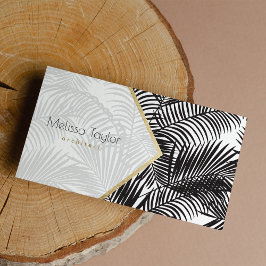 Tarjeta De Visita Arquitecto de palmeras de oro blanco negro moderno