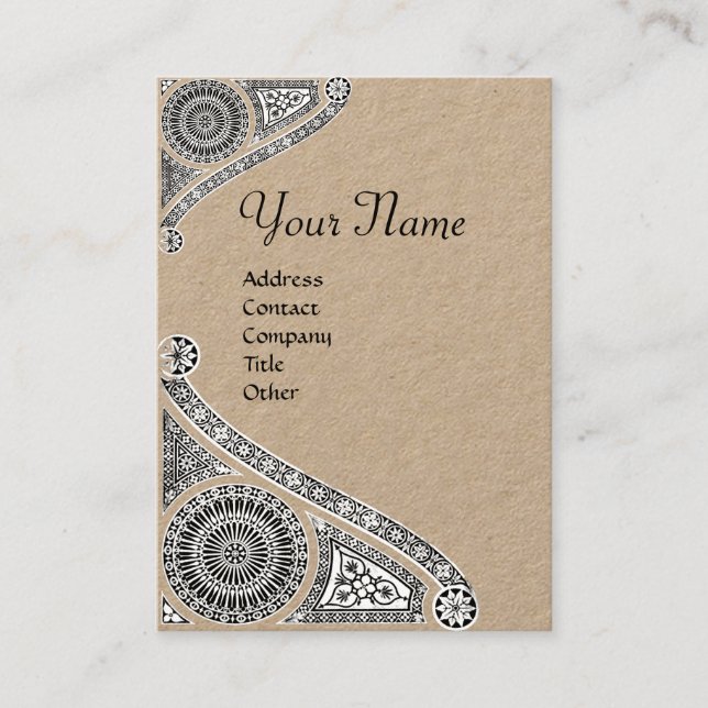 Tarjeta De Visita ARQUITECTO DE RENACIMIENTO MONOGRAM Kraft blanco n (Anverso)