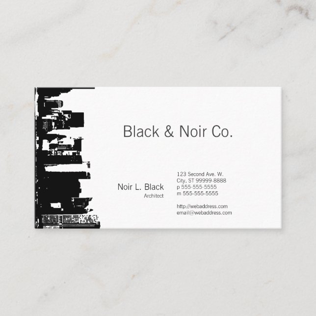 Tarjeta De Visita Arquitecto de Silhouette del centro (Anverso)