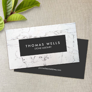 Tarjeta De Visita Arquitecto de Stonemason de Marble Blanco