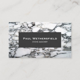Tarjeta De Visita Arquitecto de Stonemason de Mármol Blanco y Negro