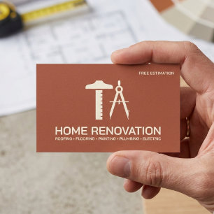 Tarjeta De Visita Arquitecto de terracota moderna y renovación de ho