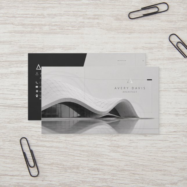 Tarjeta De Visita Arquitecto Futurista Paramétrico Moderno (Anverso/Reverso In Situ)