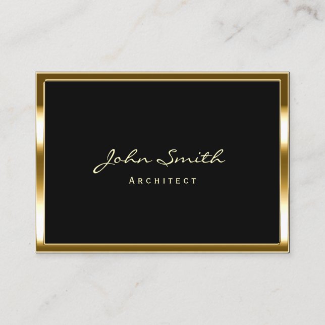 Tarjeta De Visita Arquitecto Gold Frame Professional (Anverso)