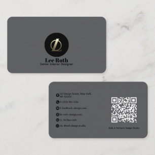 Tarjeta De Visita Arquitecto minimalista. Diseño gris personalizado 