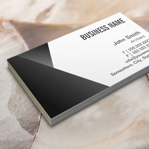 Tarjeta De Visita Arquitecto moderno agudo negro y blanco
