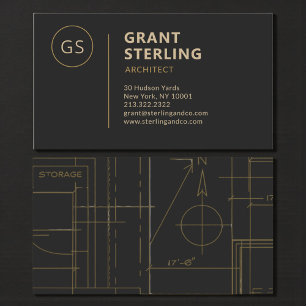 Tarjeta De Visita Arquitecto Moderno Oro Negro