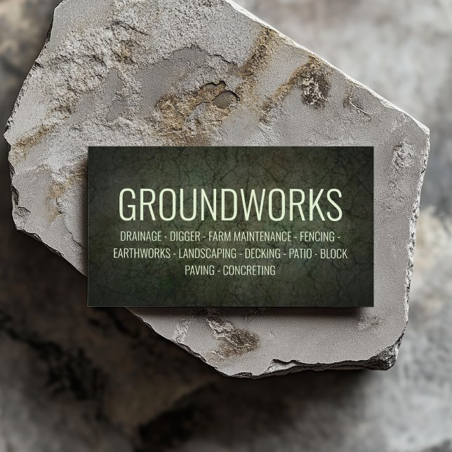 Tarjeta De Visita Arquitecto paisajista de Groundworks Dark Green (Perfect for business)