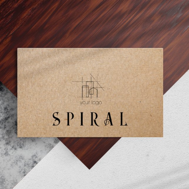 Tarjeta De Visita Arquitecto Profesional Añadir el papel de Kraft (Architect Professional Add Your Logo Kraft Paper Business Card)
