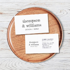 Tarjeta De Visita Arquitecto profesional blanco negro