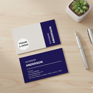 Tarjeta De Visita Arquitecto Profesional Moderno Azul Marino