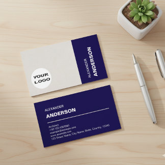 Tarjeta De Visita Arquitecto Profesional Moderno Azul Marino