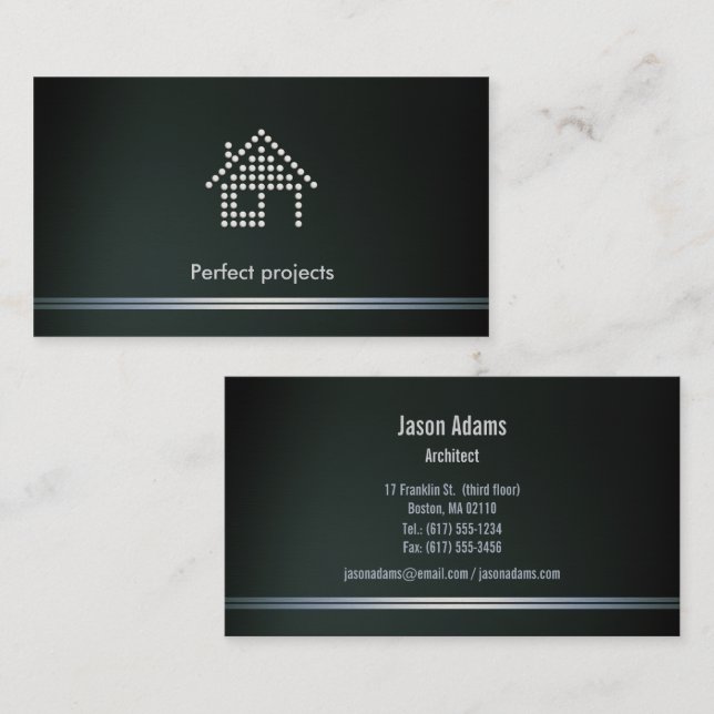Tarjeta De Visita Arquitecto | Proyectos perfectos (Anverso / Reverso)