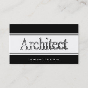 Tarjeta De Visita Arquitecto Script 3D B/W