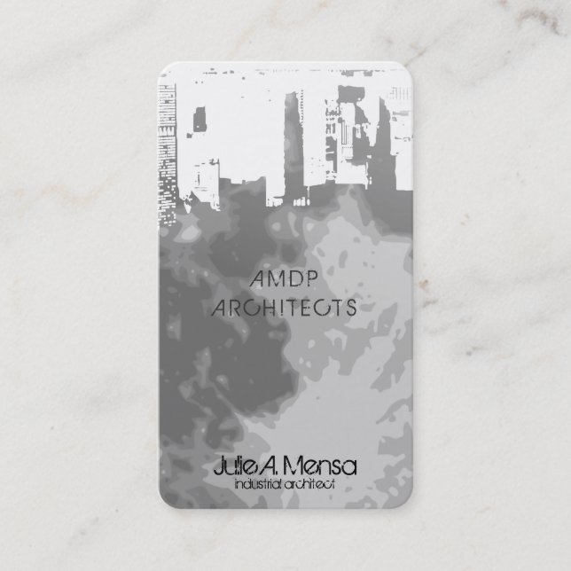 Tarjeta De Visita Arquitecto Upside Downtown Moonscape (Anverso)