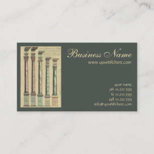 Tarjeta De Visita Arquitectura de época, los 5 pedidos arquitectónic