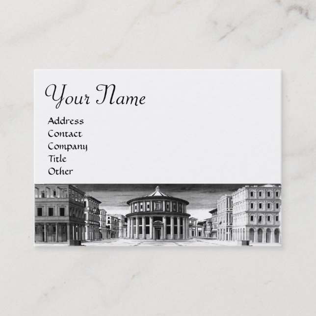 Tarjeta De Visita ARQUITECTURA DE RENACIMIENTO DE CIUDAD IDEAL, blan (Anverso)