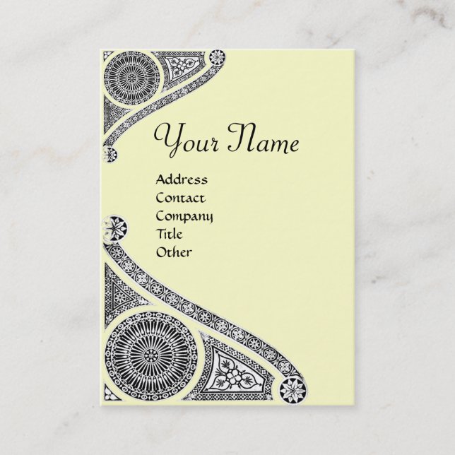 Tarjeta De Visita ARQUITECTURA DE RENACIMIENTO MONOGRAMA 4 Crema neg (Anverso)