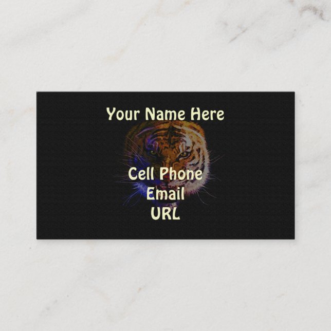 Tarjeta De Visita Arrasando arte de vida salvaje del tigre grande de (Anverso)