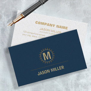 Tarjeta De Visita Array and Line Monogram Professional Gold ID313
