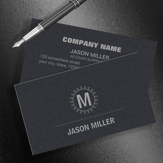 Tarjeta De Visita Array and Line Monogram Professional Silver ID313 (Subido por el creador)