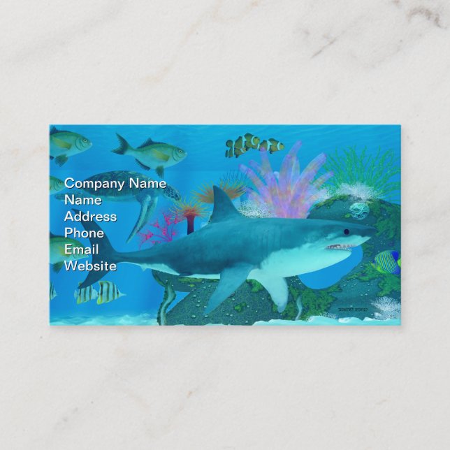 Tarjeta De Visita Arrecife del Océano del Tiburón (Anverso)