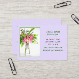 Tarjeta De Visita Arreglo de flores moradas
