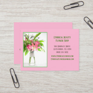 Tarjeta De Visita Arreglo de flores rosadas