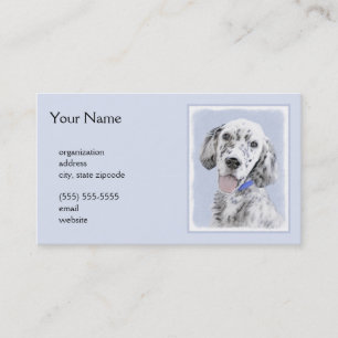 Tarjeta De Visita Arreglo de inglés azul Belton Pintura de perro