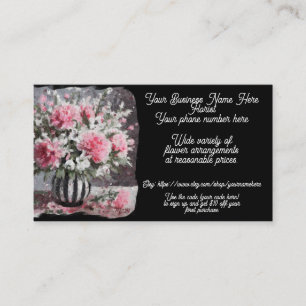 Tarjeta De Visita Arreglo Flor Flor Tienda Rosa Etsy Ventas
