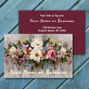 Tarjeta De Visita Arreglo floral de flores silvestres boho