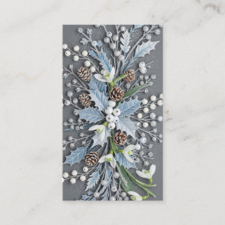 Tarjeta De Visita Arreglo Floral de Galanthus Invernal Escarchado
