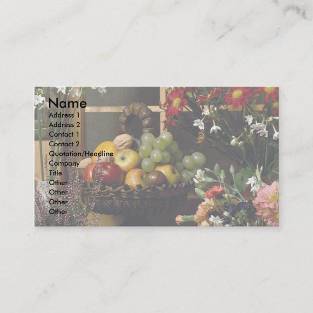 Tarjeta De Visita Arreglos de frutas y flores (Anverso)