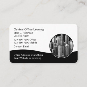 Tarjeta De Visita Arrendamiento de Oficinas de Bienes Raíces Comerci