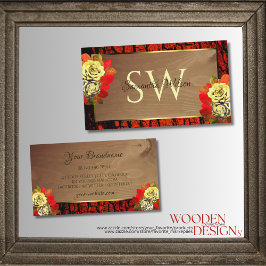 Tarjeta De Visita Arroyo marrón rojizo de madera de grano de lluvia 