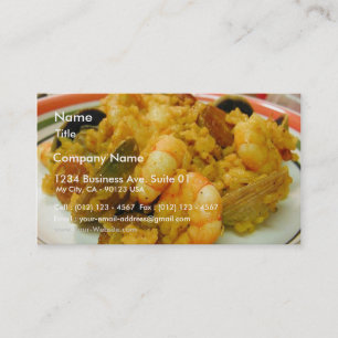 Tarjeta De Visita Arroz de las salchichas de las almejas del camarón