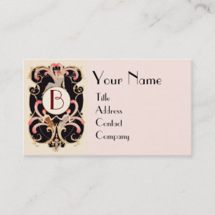 TARJETA DE VISITA ART DECO BEAUTY FASHION COSTUME DISEÑADOR MONOGRAM