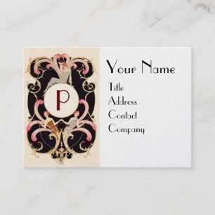 TARJETA DE VISITA ART DECO BEAUTY FASHION COSTUME DISEÑADOR MONOGRAM