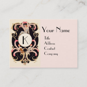 TARJETA DE VISITA ART DECO BEAUTY FASHION COSTUME DISEÑADOR MONOGRAM