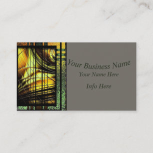 Tarjeta De Visita Art Deco En Verde Y Oro