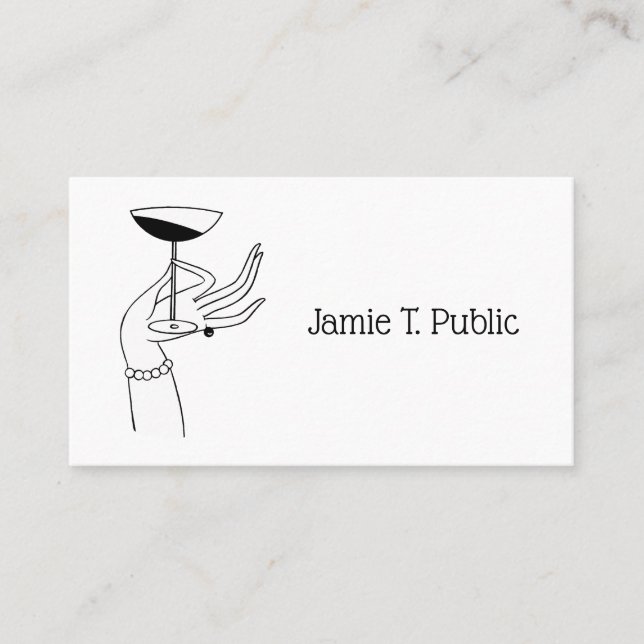 Tarjeta De Visita Art Deco Lady's Hand Holding Champagne Glass (Anverso)