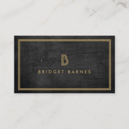 Tarjeta De Visita ART DECO MONOGRAM LOGO INICIAL en ORO sobre DK WOO