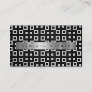 Tarjeta De Visita Art Deco Ornamento Geométrico Vip Relieve metaliza