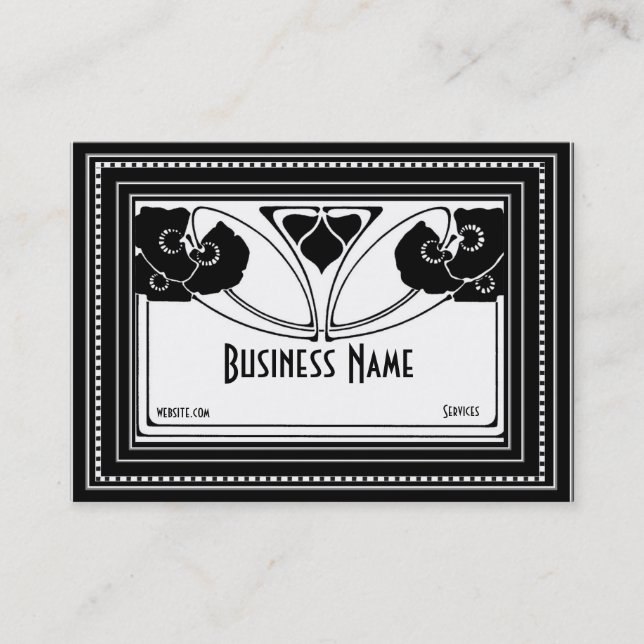 Tarjeta de visita Art Nouveau Deco Elegante (Anverso)