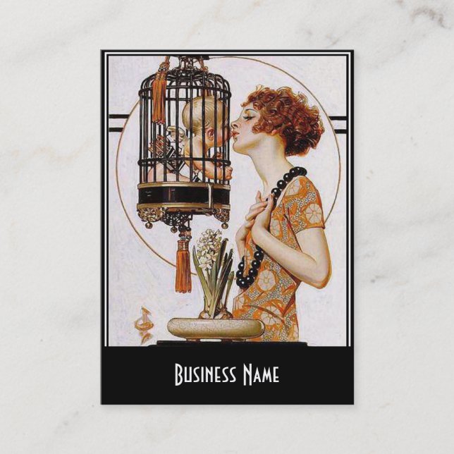 Tarjeta de visita Art Nouveau Deco Elegante (Anverso)