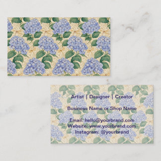 Tarjeta De Visita Art Nouveau Hydrangea Pattern with Dragonflies