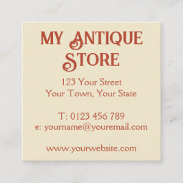 Tarjeta de visita Art Nouveau Naranja Cream Square