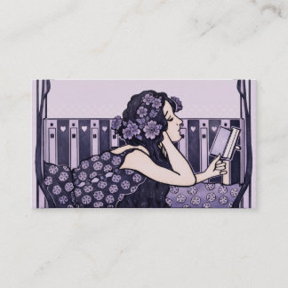 Tarjeta De Visita Art Nouveau woman reading 